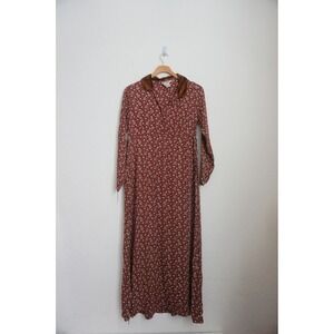 Cottagecore ditsy Floral Print Maxi Dress Long Sleeve‎ country chic size 1